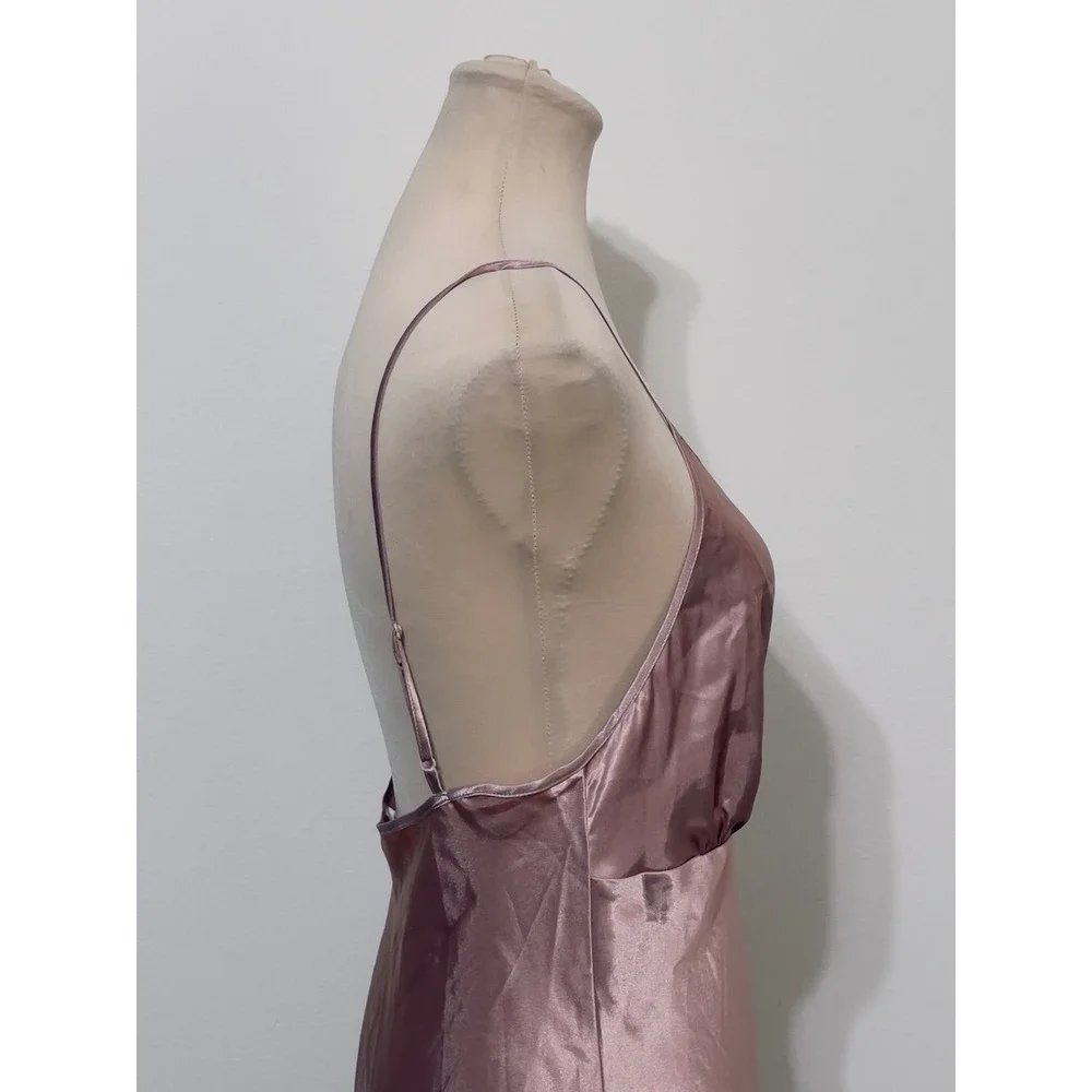 Vanity‎ Fair Women Satin Slip Dress Medium Rose Pink Midi Nightgown Romantic